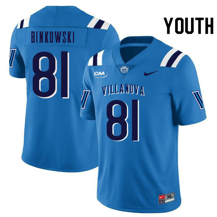 Youth #81 Brandon Binkowski Villanova Wildcats College Football Jerseys Stitched Sale-Light Blue